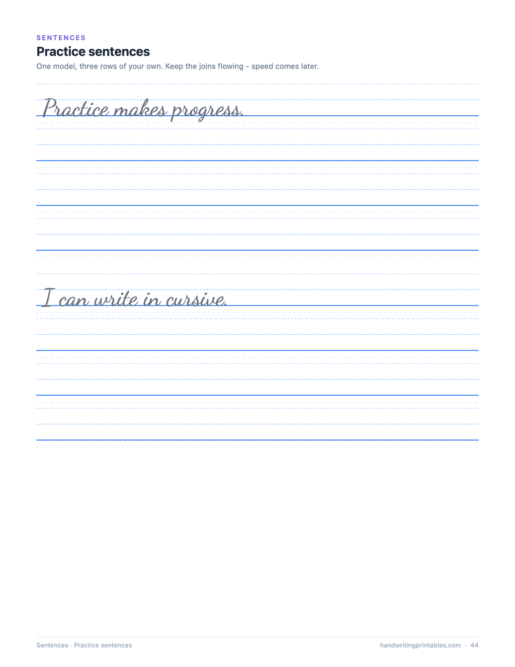 The Complete Cursive Workbook (Printable PDF)