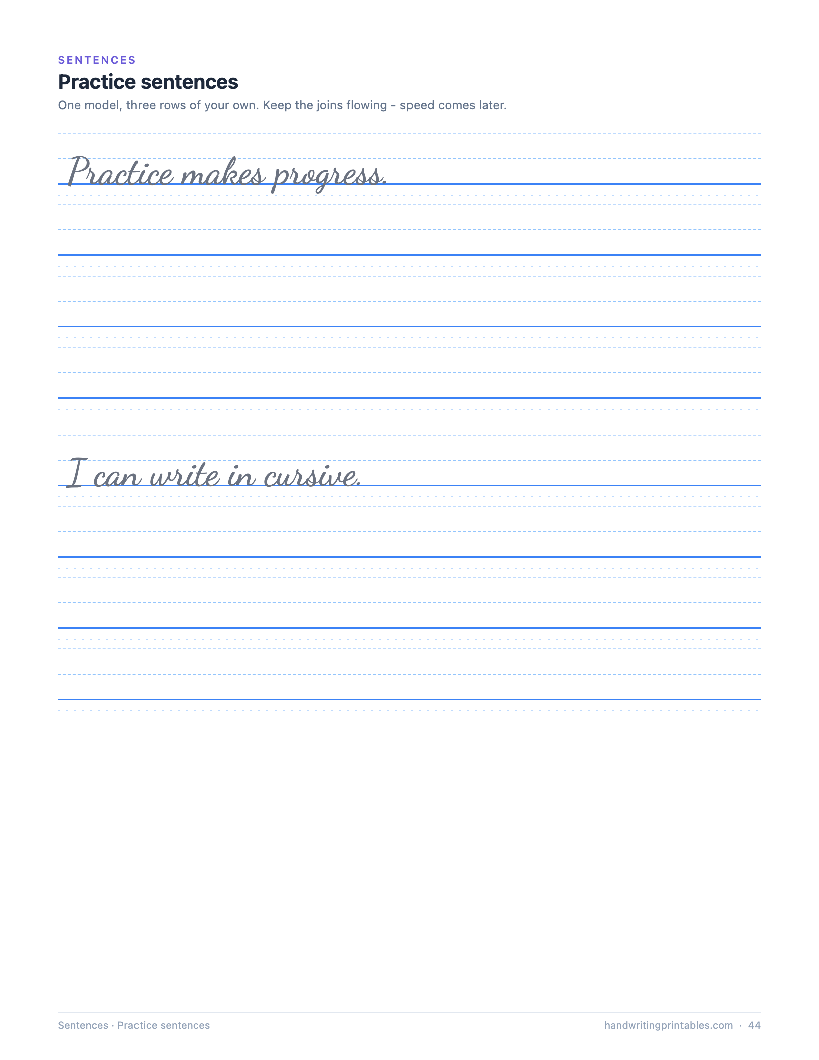 The Complete Cursive Workbook (Printable PDF)